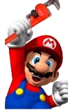 personagem Mário Bros representando o conserto do controle de game